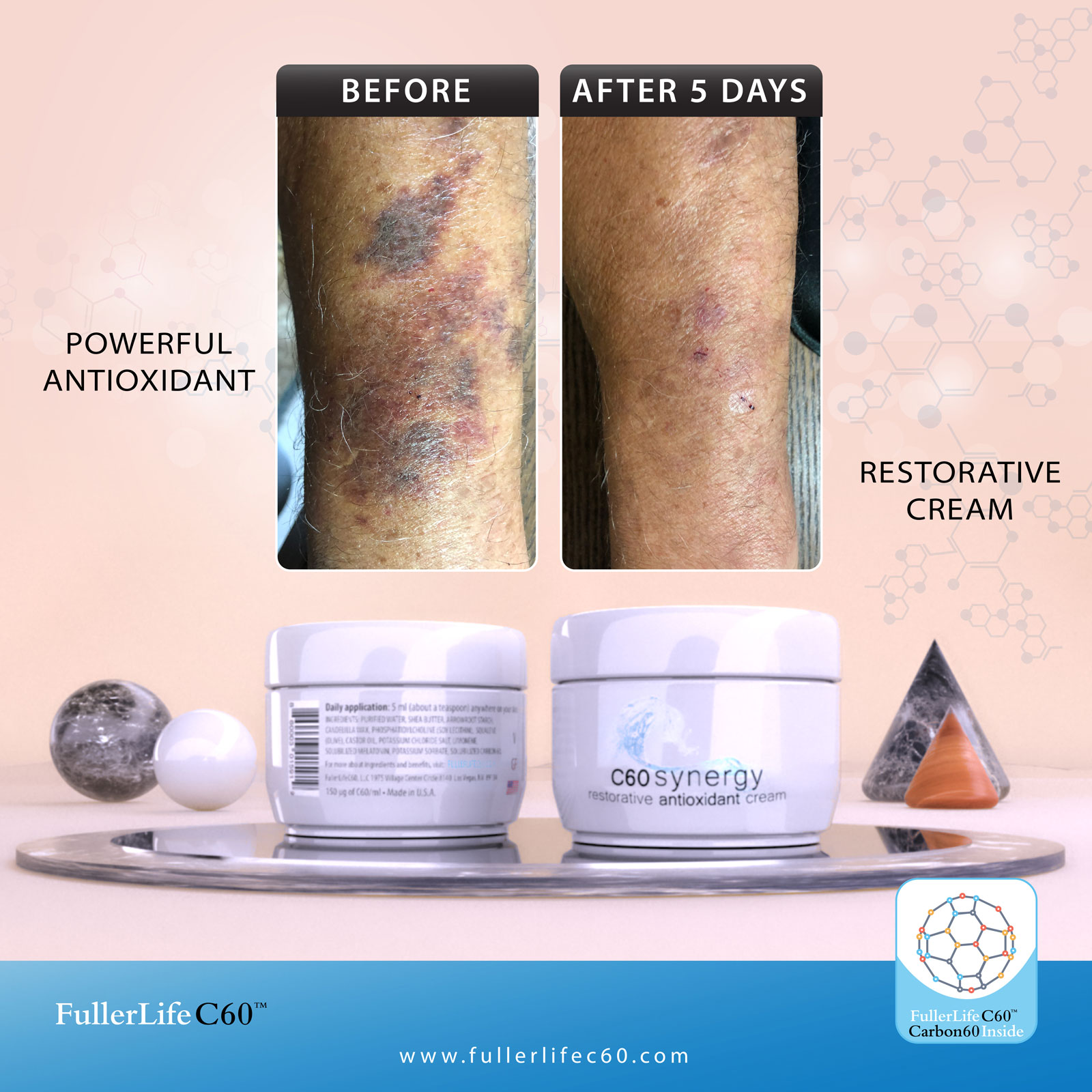 Synergy C60 restorative antioxidant Cream FullerLifeC60 BioActive C60